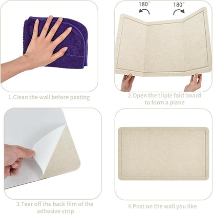 Vuzvuv Linen-Brown 28"x16" Large Cork Board with 50 Push Pins & Sticky Notes, Self-Adhesive Bulletin Board No Damage for Wall, Felt Pin Board for Paste Notes, Photos, Schedules Offices Home