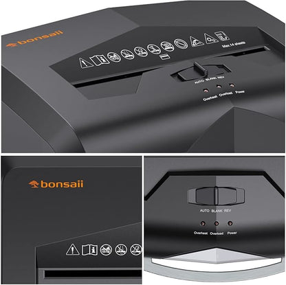 Bonsaii Paper Shredder, 18-Sheet 60-Minutes Shredder for Office Heavy Duty Cross-Cut Shredder with 6 Gallon Pullout Basket 4 Casters(C149-C)