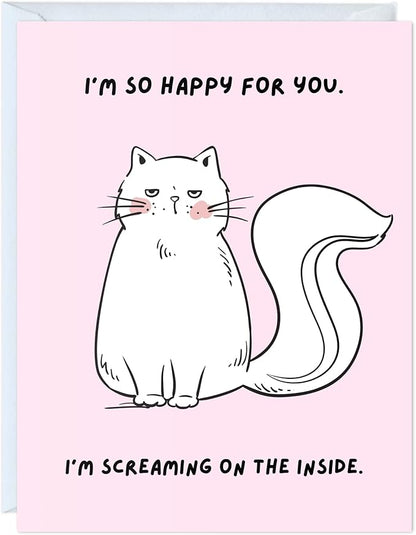 ALY LOU Congratulations Card, Graduation Card, Congrats Grad for Him/Her, Funny New Job Promotion, New Home, Wedding Celebration (I’m So Happy For You. I’m Screaming On The Inside.)