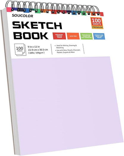 Soucolor 9"x12" Sketch Book 2-Pack: Easter Basket & Holiday Art Supplies for Kids Ages 5-15, Teens & Adults, Creative Gift Set for Birthdays, School Projects, and All-Season Crafting