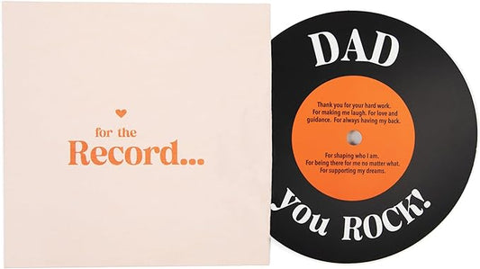 Bee! Father's Day card | Gifts for Dad from daughter, son, kids, wife | Vintage Dad Birthday card | Dad you Rock! - For the Record Vynil Card