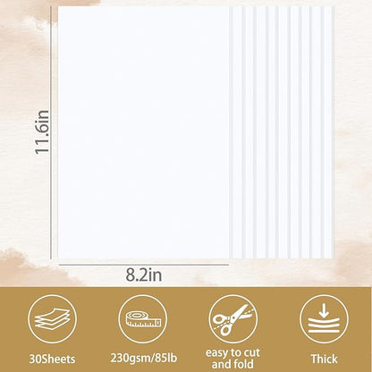 120 Sheets White Cardstock Paper 8.2 x 11.6, 230gsm/85lb Card Stock Paper for Scrapbook, Craft, Cards Making, Menus, Invitations