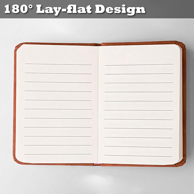 8 Pack Pocket Notebook Small Notebook, 3" x 4.4" Journal Notebook Hardcover with Thick Lined Paper, 200 Pages Leather Cover Mini Journal Notepad (Brown)