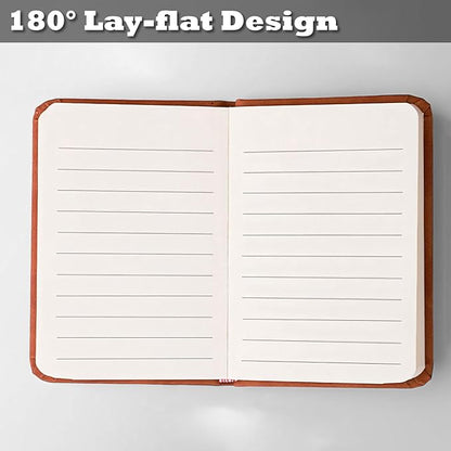 8 Pack Pocket Notebook Small Notebook, 3" x 4.4" Journal Notebook Hardcover with Thick Lined Paper, 200 Pages Leather Cover Mini Journal Notepad (Brown)