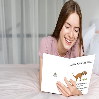 OJsensai Happy Mother's Day Card from Dog, Personalized Mothers Day Gifts for Dog Mom Grandma, Funny Dog Mothers Day Card for Women, Unique Gift Idea for Dog Owner