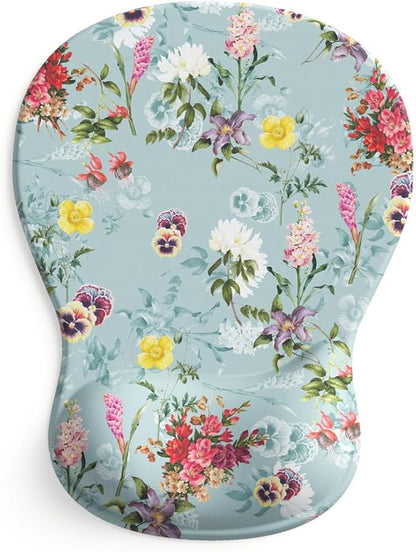 ErgoComfort Gel Wrist Rest Mouse Pad-Ergonomic Office Mousepad with Wrist Support-Non-Slip, Design Desk Accessories Mat for Home&Game Decor (08Spring Bloom)