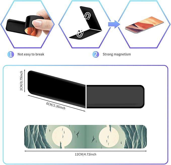 48 Pieces Magnetic Bookmarks Magnet Page Markers - Book Marks for Reading Women & Men with Storage Boxes - Cute Magnet Bookmark Clips for Reading Pleasure（Landscape）