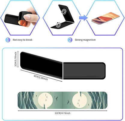 48 Pieces Magnetic Bookmarks Magnet Page Markers - Book Marks for Reading Women & Men with Storage Boxes - Cute Magnet Bookmark Clips for Reading Pleasure（Landscape）