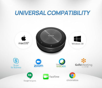 Enther&MAXHUB Bluetooth Speakerphone,USB Conference Speaker with 360° Voice Pickup&6 Microphones,Noise Reduction,Compatible with Zoom,Teams,Skype,Ideal for Professional Conference Call&Home Office