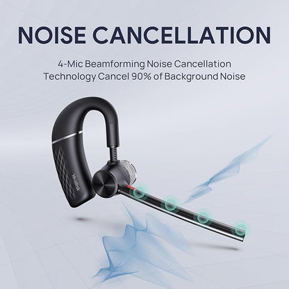 Yealink BH71 Bluetooth Headset with USB-C Dongle, Teams&Zoom Certified, 4 Noise Cancelling Microphone, Fit for Computer Laptops PC, Wireless Earpiece for Trucker Business Office Work
