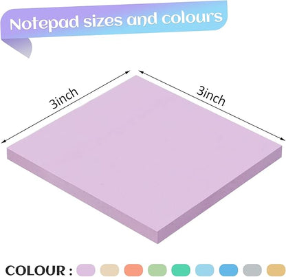 Joyberg 18 Pads Sticky Notes, 3x3” Aesthetic Sticky Notes, 9 Colors of Neutral Notes for Office, School, Home Desks, and More, 50 Sheets/Pad