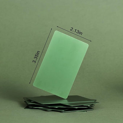 Thick Aluminum Metal Business Cards Anodized Aluminum 86 X 54 X 0.8mm 15 pcs Include Protector Sleeves (Deep Forest Green)