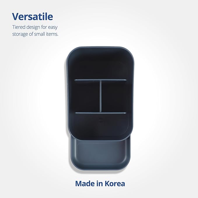 BLUE GINKGO Desk Holder – Korean-Made Office Organizer for Pencils, Pens, Notes, and Desk Supplies (Prussian Blue)