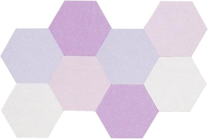 LAJAR 8 Pcs Hexagon Felt Bulletin Board Tiles, Self Adhesive Felt Pin Board Wall Tiles for Photos, Pictures, Memos (Pink)