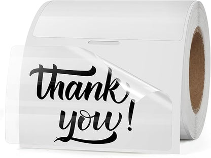 Transparent Thermal Labels 3 × 2 Inch Self Adhesive Printer Clear Stickers Vinyl Waterproof Roll Decals Rectangle Name Tag for Address Design DIY Logo Business 300 PCS