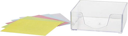 BAZIC Color Paper Cube w/Durable Tray, 3" X 3" 300 Count/Pack, Mini Memo Papers Pads Note Paper Reminders (Non Sticky), Assorted Colors, 2-Pack