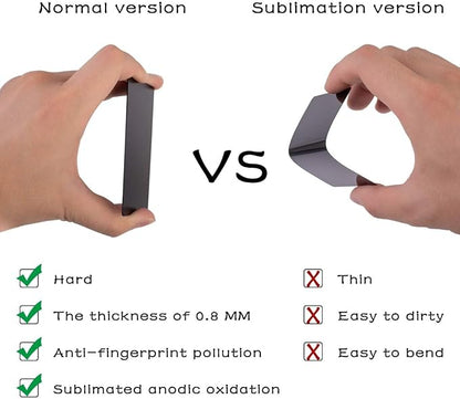 Thick Black Aluminum Metal Business Cards Anodized Aluminum 86 X 54 X 0.8mm 15 pcs Include Protector Sleeves(Frosted)