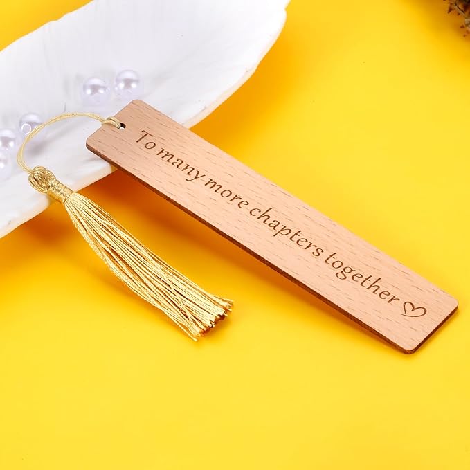 Wedding Wooden Bookmark Gifts for Women Men 5th Anniversary Valentines Day Bookmark Gifts for Him Her Wife Husband Birthday Gifts for Best Friend Bride Groom Women Book Marks for Booklover