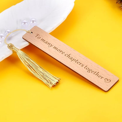Wedding Wooden Bookmark Gifts for Women Men 5th Anniversary Valentines Day Bookmark Gifts for Him Her Wife Husband Birthday Gifts for Best Friend Bride Groom Women Book Marks for Booklover