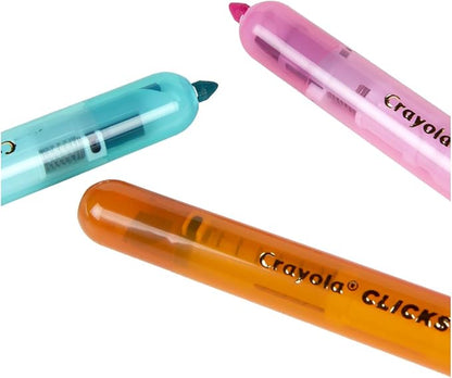 Crayola Clicks Retractable Tip Markers (10ct), Easter Basket Essentials, Cone Tip, Washable Art Marker Set for Kids, Long Lasting Coloring Supplies, 3+
