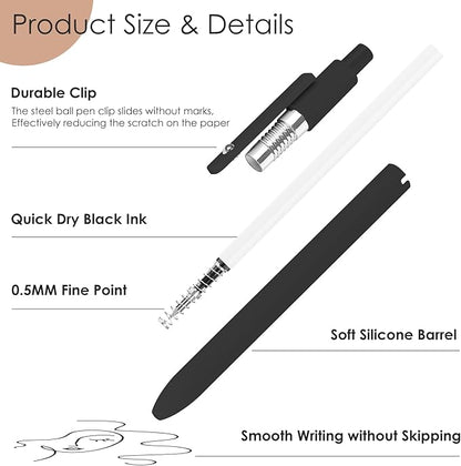 Easter Basket Stuffers for Men, College School Supplies, 0.5mm Black Ink Pens for Journaling, Cool Stuff Gifts for Dad Boyfriend, Birthday Gifts for Men, Valentines Stuff (6pcs Black Gray White)