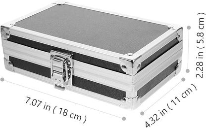 Multipurpose Tool Mini Aluminum Case, 4.2inch Metal Briefcase with Lock, Hard Aluminum Carrying Case for Men, Universal Portable Tool Case for Laptop/Cosmetic/Instrument/DJ, Black