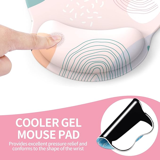 eulps Mouse Pad with Wrist Rest, Comfortable Computer Mousepad with Gel Wrist Support Smooth Surface and Non-Slip PU Base for Pain Relief, Laptop, Office & Home (Floral Fantasy)