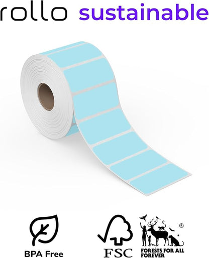 Rollo Direct Thermal 2x1 Sticker Labels - Roll of 1,000 Purple Thermal Labels - Multi-Purpose Thermal Printer Stickers