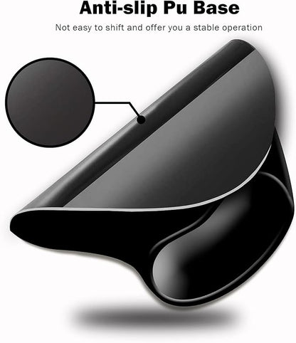 DOOKE Ergonomic Mouse Pad with Wrist Support and,Mouse Pads with Non-Slip PU Base for Home Office Working Studying Easy Typing & Pain Relief Black