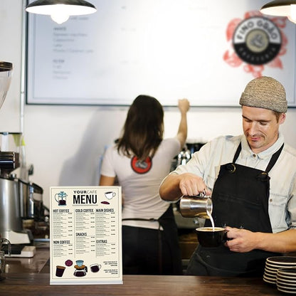 6 Pack Acrylic Sign Holder 8.5 X 11, Vertical T Shape Clear Plastic Sign Holder, Double Sided Clear Display Stand Table Top Sign Paper Holder, Sign Holder Suitable for Office, Store, Restaurant