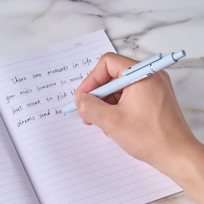 EEOYU 5pcs Quick Dry Ink Gel Pens Fine Point Retractable Roller Ball Pens Black Ink Smooth Writing Cute Aesthetic pens for School Office Home Diary