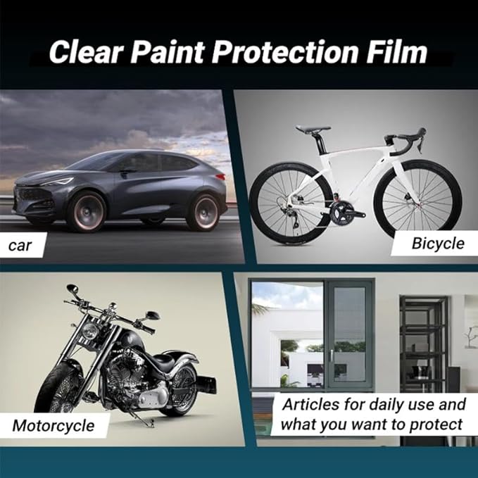 Clear Paint Protection Bulk Film for Cars, Headlight, Doors & Furniture, Self-Adhesive, Non-Yellowing, UV & Scratch Resistant, 7.5 mil TPU (12" x 48")