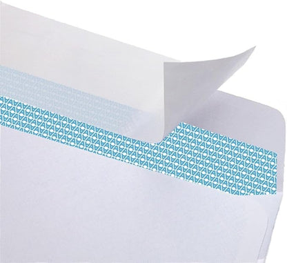 Aimoh #10 Security Self-Seal Envelopes, Windowless Design, Premium Security Tint Pattern, Ultra Strong Quick-Seal Closure -EnveGuard- Size 4-1/8 x 9-1/2 Inches -White- 24 LB - 100 Count (34010-100)