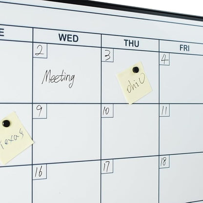 Lockways Dry Erase Calendar Whiteboard, Framed Magnetic Whiteboard Calendar 36 x 24 Inch, Ultra-Slim Black Aluminium Frame