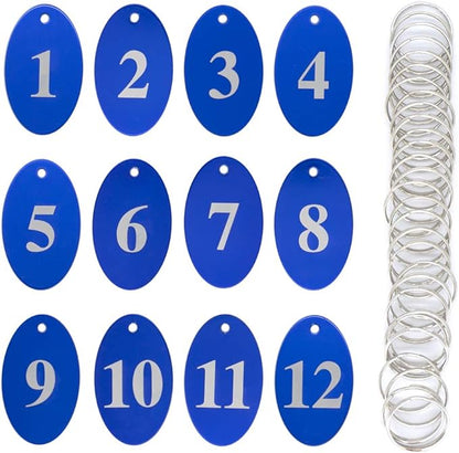 StayMax Aluminum Alloy Oval Number Tag Key Tag with Key Rings
