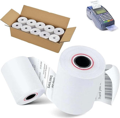 (10 Rolls) 2 1/4 x 50 Thermal Paper Receipt Rolls Premium Quality Paper fits all Credit Card Terminals BPA Free