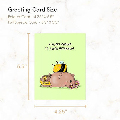 Congratulations Card, Graduation Card, Congrats Grad for Him/Her, Funny New Job Promotion, New Home, Wedding Celebration (A Sweet Ending To a New Beginning)