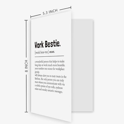 Ogeby Work Bestie Definition Card, Funny Birthday Card for Coworker Her, Humor Leaving Card for Work Friend