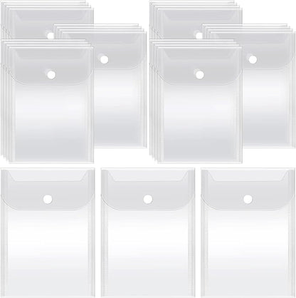 Vmiapxo 40 Pack Stamp and Die Storage Pockets, Reusable Small Plastic Envelopes Waterproof Sticker Organizer Receipt Holder Photo Storage Folders (5" x 7")
