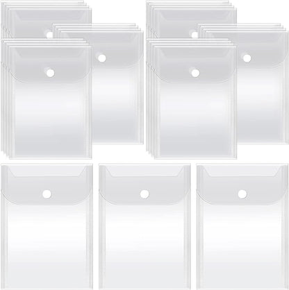 Vmiapxo 40 Pack Stamp and Die Storage Pockets, Reusable Small Plastic Envelopes Waterproof Sticker Organizer Receipt Holder Photo Storage Folders (5" x 7")