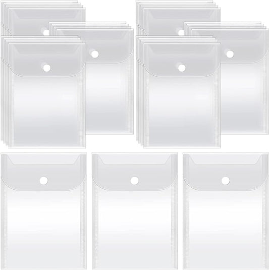 Vmiapxo 40 Pack Stamp and Die Storage Pockets, Reusable Small Plastic Envelopes Waterproof Sticker Organizer Receipt Holder Photo Storage Folders (5" x 7")