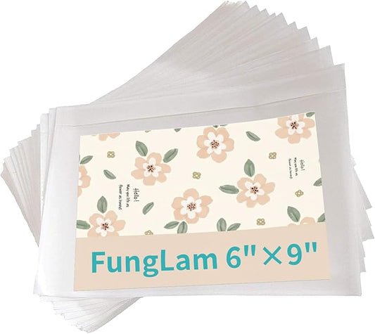 6”×9” Self-Adhesive Shipping Label Sleeves, FungLam Shipping Label Sleeves, Packing List Envelopes, Clear Top Loading Packing List, Shipping Labels Pouches For Shipping Labels/Files 100 Pack.