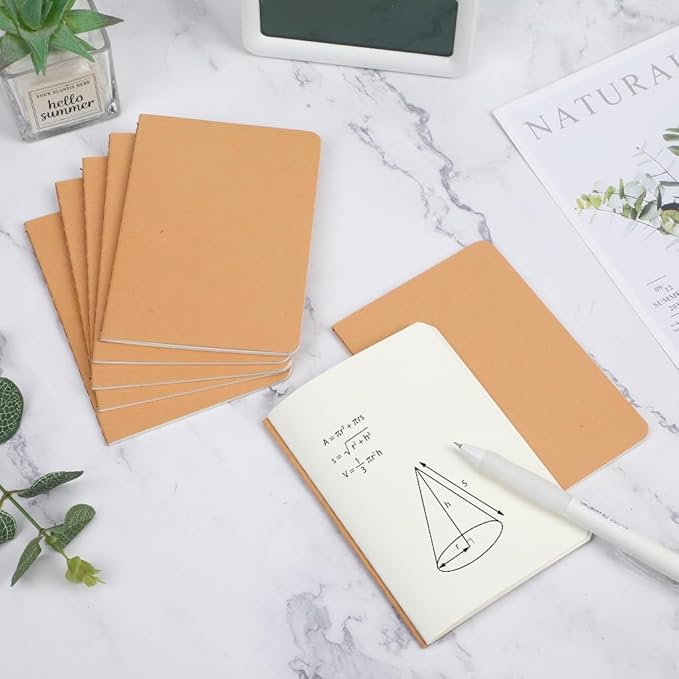 100 Packs Kraft Small Blank Notebooks, Unlined Mini A6 Journals Bulk, Blank Notepads for Kids Students School Office, Traveler Sketching, Drawing, Writing Supplies, 5.5" x 4", 30 Sheets/60 Pages