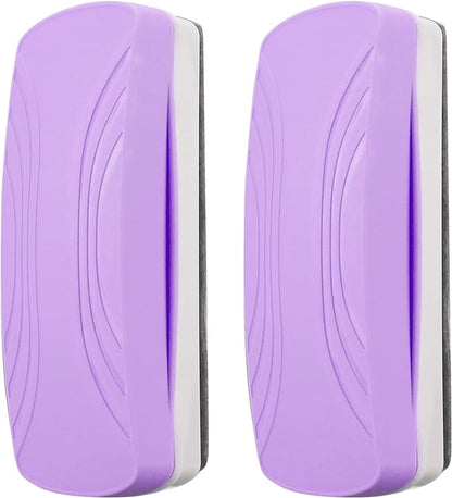 Ddaowanx Whiteboard Eraser - Magnetic Dry Erase, Glass Board Eraser, School and Office Supplies, Pack of 2 (Purple)
