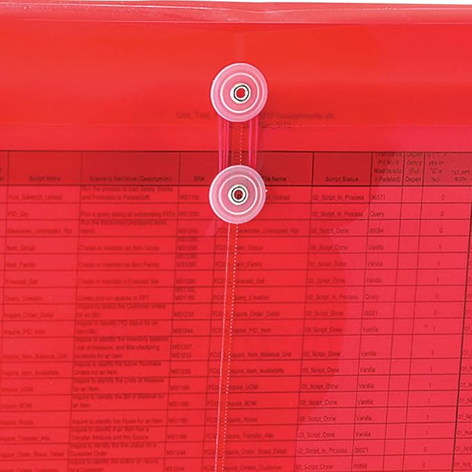 Smead Poly Envelope, 1-1/4" Expansion, String-Tie Closure, Side Load, Letter Size, Red, 5 per Pack (89527) (Pack of 2)