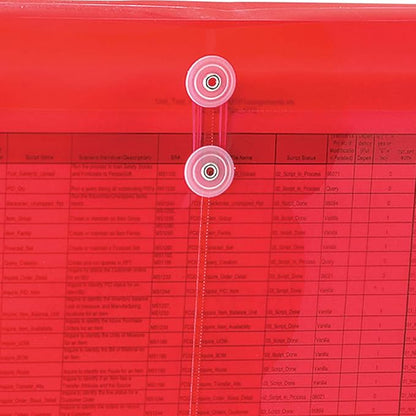 Smead Poly Envelope, 1-1/4" Expansion, String-Tie Closure, Side Load, Letter Size, Red, 5 per Pack (89527) (Pack of 2)