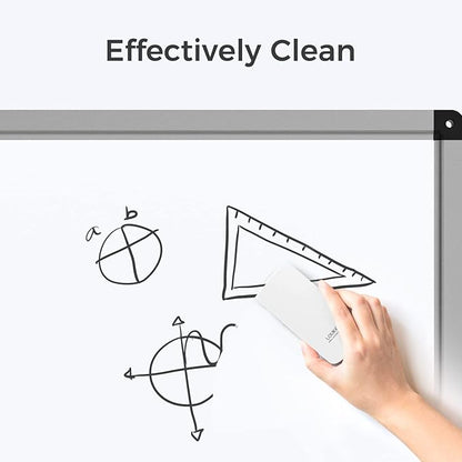 LOUKIN Magnetic Dry Erase Eraser, Whiteboard Eraser, Glass Board Eraser(White), One Bottle of 3.4 fl oz Whiteboard Cleaner Included, for Classroom, Home and Office Use