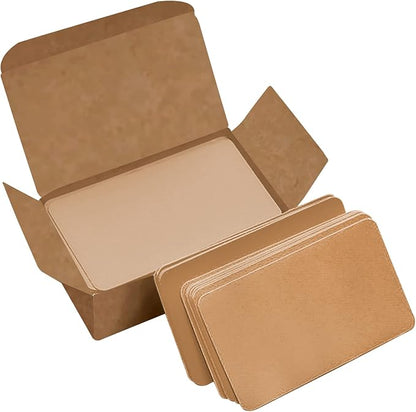 VANRA 300 Small Blank Cards 3.5x2 inches Color Cardstock Study Flash Cards Index Cards, Unruled with Rounded Corners (Kraft Brown, 300/Pack)