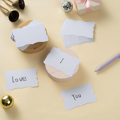 120 Pieces Small Mini Business Cards Vintage Assorted Colors Blank Note Cards Gift Word Card for Business Cards, Gift Cards (White, 3.66x 2.36 inches)