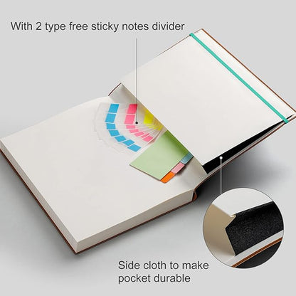 AHGXG A4 Notebooks College Ruled - 320 Pages Large Notebooks for Work, 8.5''×11'', 100gsm Thick Paper, Leather Softcover Thick Journal for Women Writing - Mint